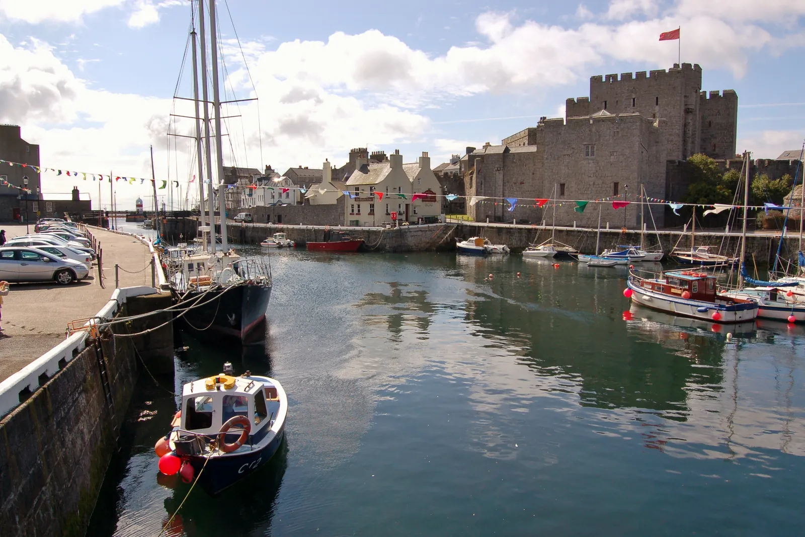 Castletown harbour beneath the walls of Castle Rushen