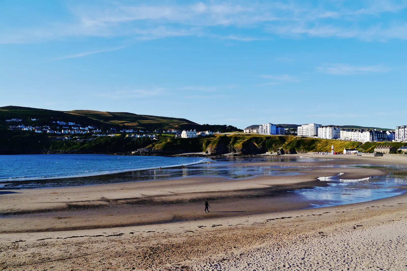 The sandy bay at Port Erin at low tide